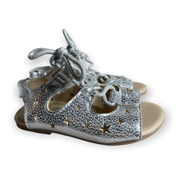 Toddler Metallic Star Cut Out Gladiator Sandals Gymboree Size 5 - Picture 6 of 8
